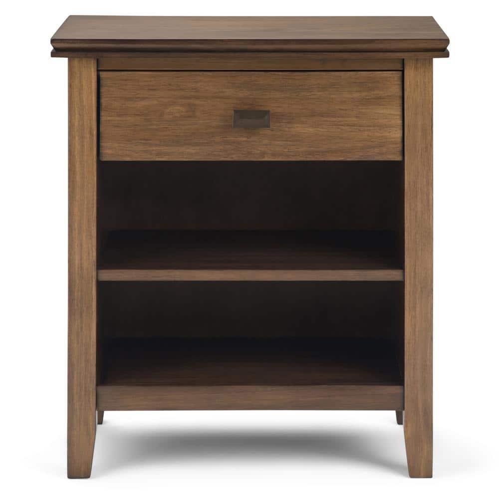 Simpli Home Artisan 24"W Solid Wood Nightstand with Drawer and Shelves