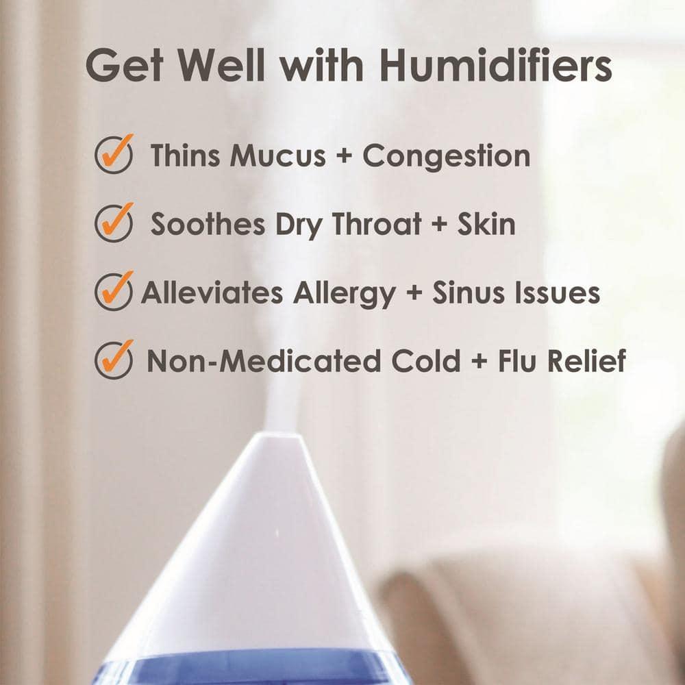Crane USA Top Fill Cool Mist Humidifier - 1 Gallon with Sleep Support Light & Essential Oil Tray