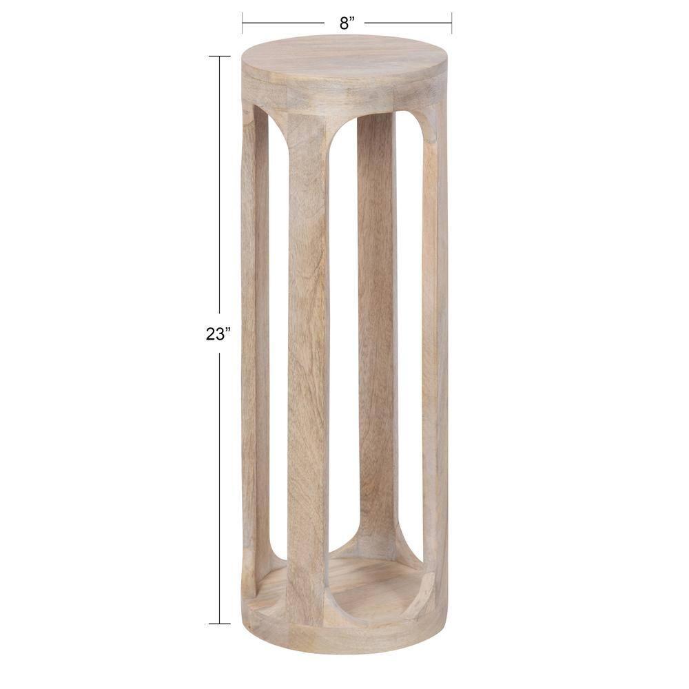 Kate and Laurel Dahl Round Wood Drink Table, 8x8x23, White
