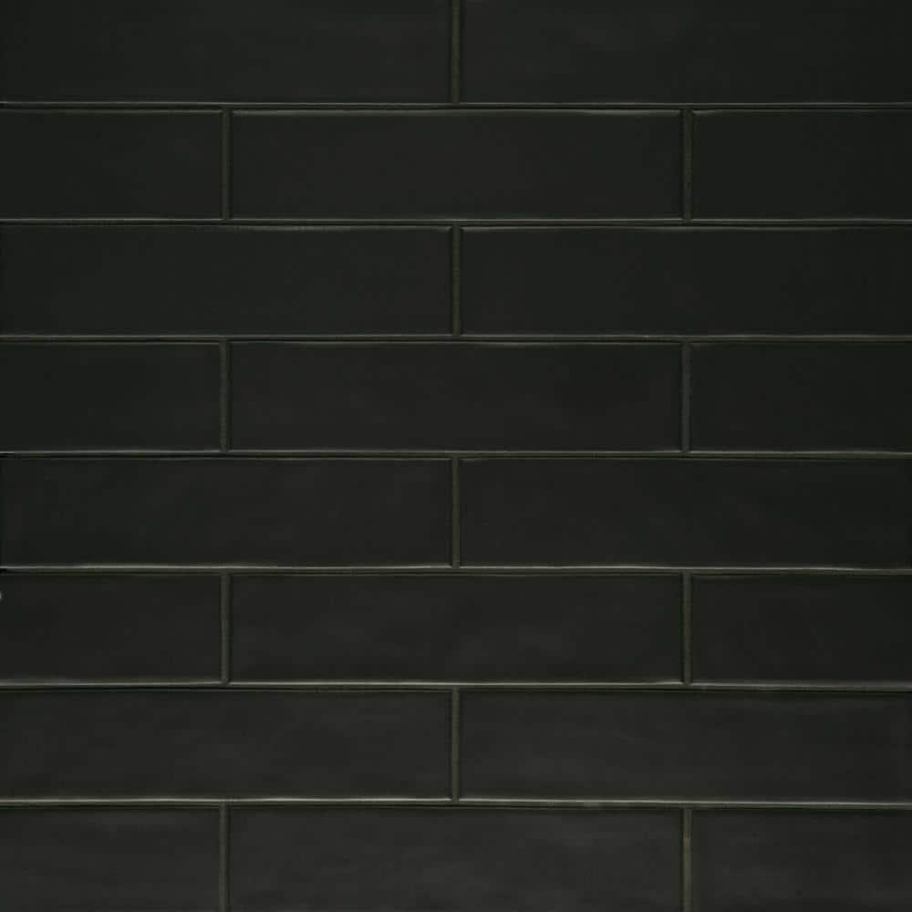 Bedrosians Clara Rectangle Matte Porcelain Tile 3 x 11, Noir (6.35 sq. ft./Case)