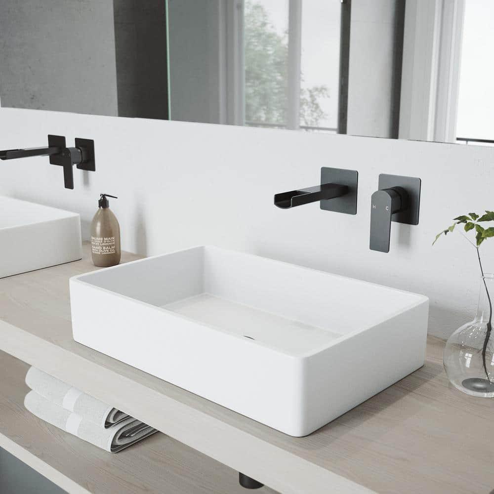Atticus 5" H Single Handle WaterSense Wall Mount Bathroom Faucet