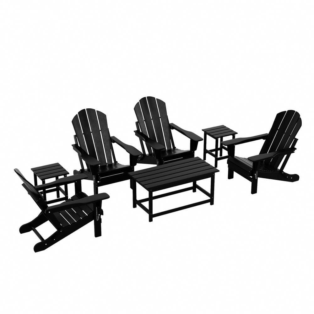 Polytrends  Laguna Hdpe All Weather Outdoor Patio Coffee And Side Tables (3-Piece Set) Black