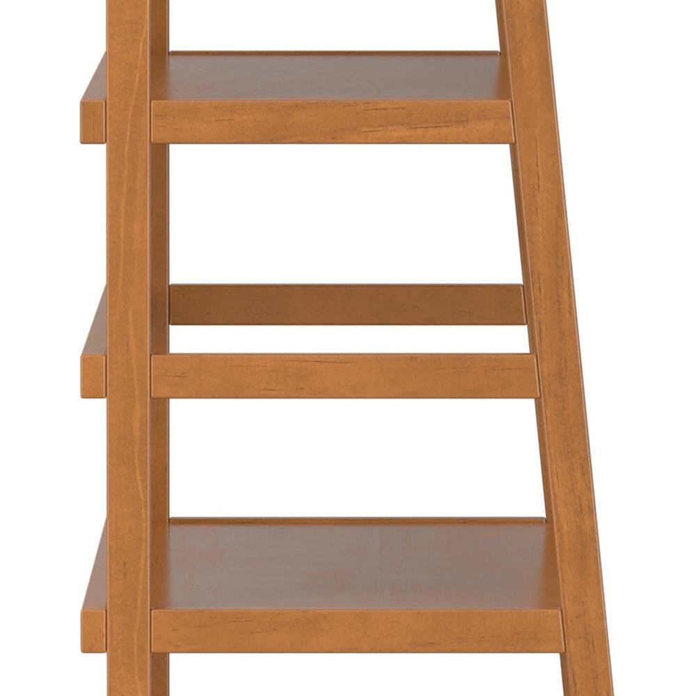 Simpli Home Acadian 30"W Solid Wood 5 Shelf Ladder Bookcase with Open Shelves