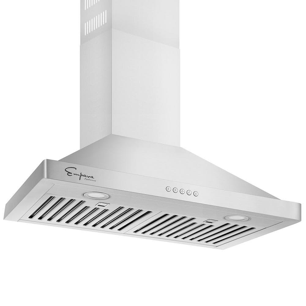 Empava 30" Stainless Steel 400 CFM Ducted (Vented) Wall Range Hood with Baffle Filter