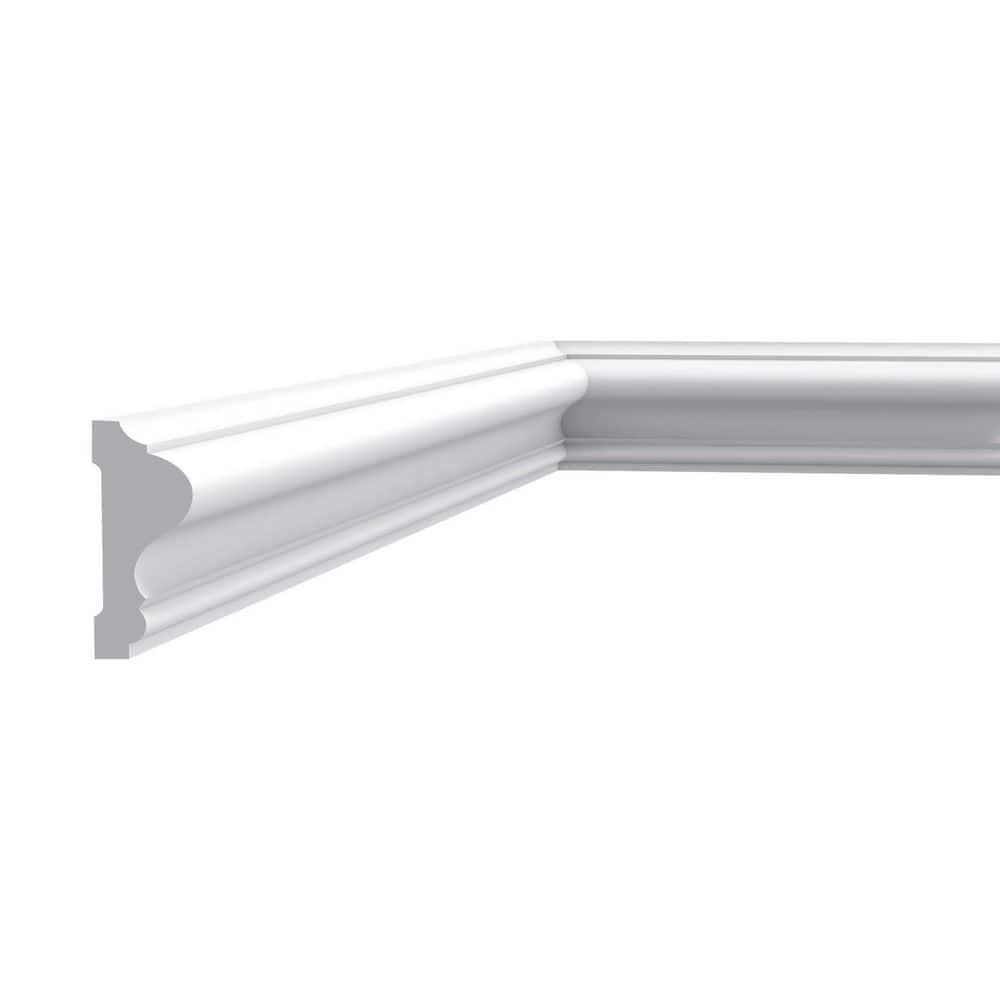 1 in D x 2-3/8 in W x 78-3/4 in L Primed White Plain Polyurethane Panel Moulding (Set of 2)