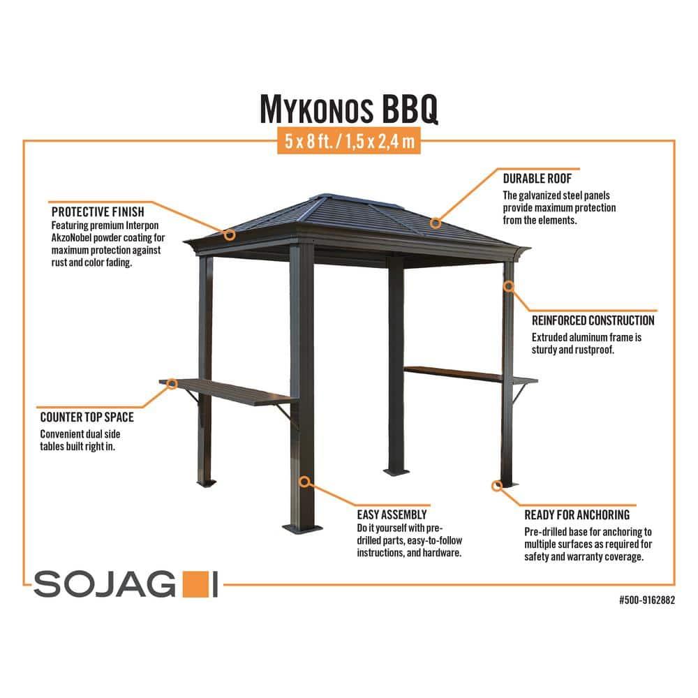 Sojag Sojag BBQ Mykonos 5 ft. x 8 ft. Gazebo