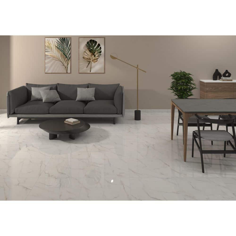 Ackland Zola 24 in. x 24 in. Polished Porcelain Marble Look Floor and Wall Tile