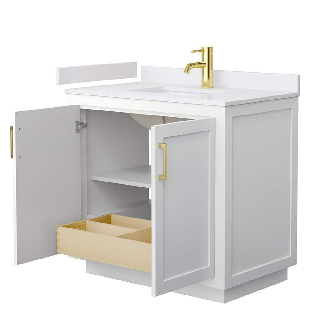 Wyndham Collection Miranda 36" Freestanding Single Bathroom Vanity with Cultured Marble Top