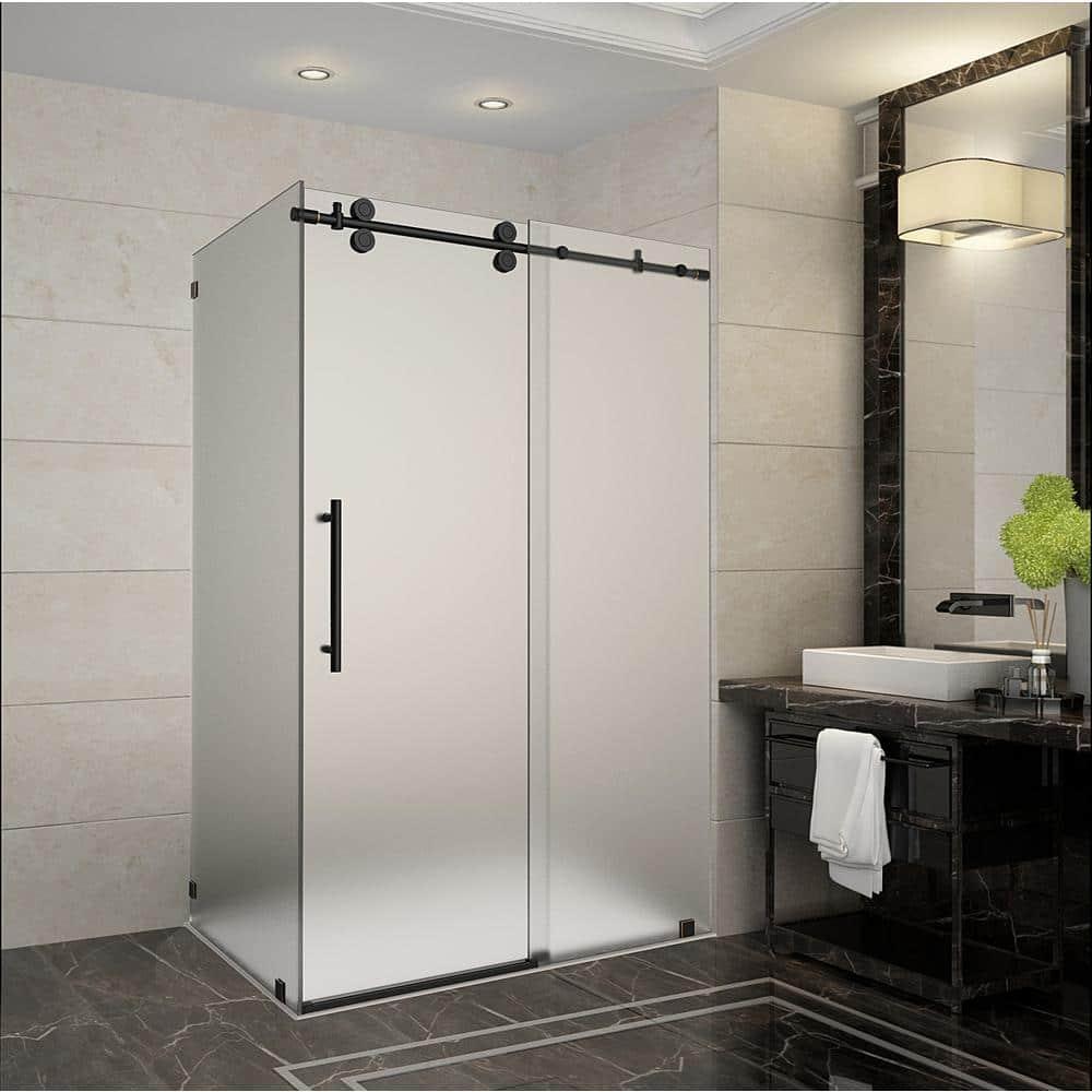 Aston Langham 48" x 75" Rectangle Sliding Shower Enclosure SEN979F-ORB-48-10