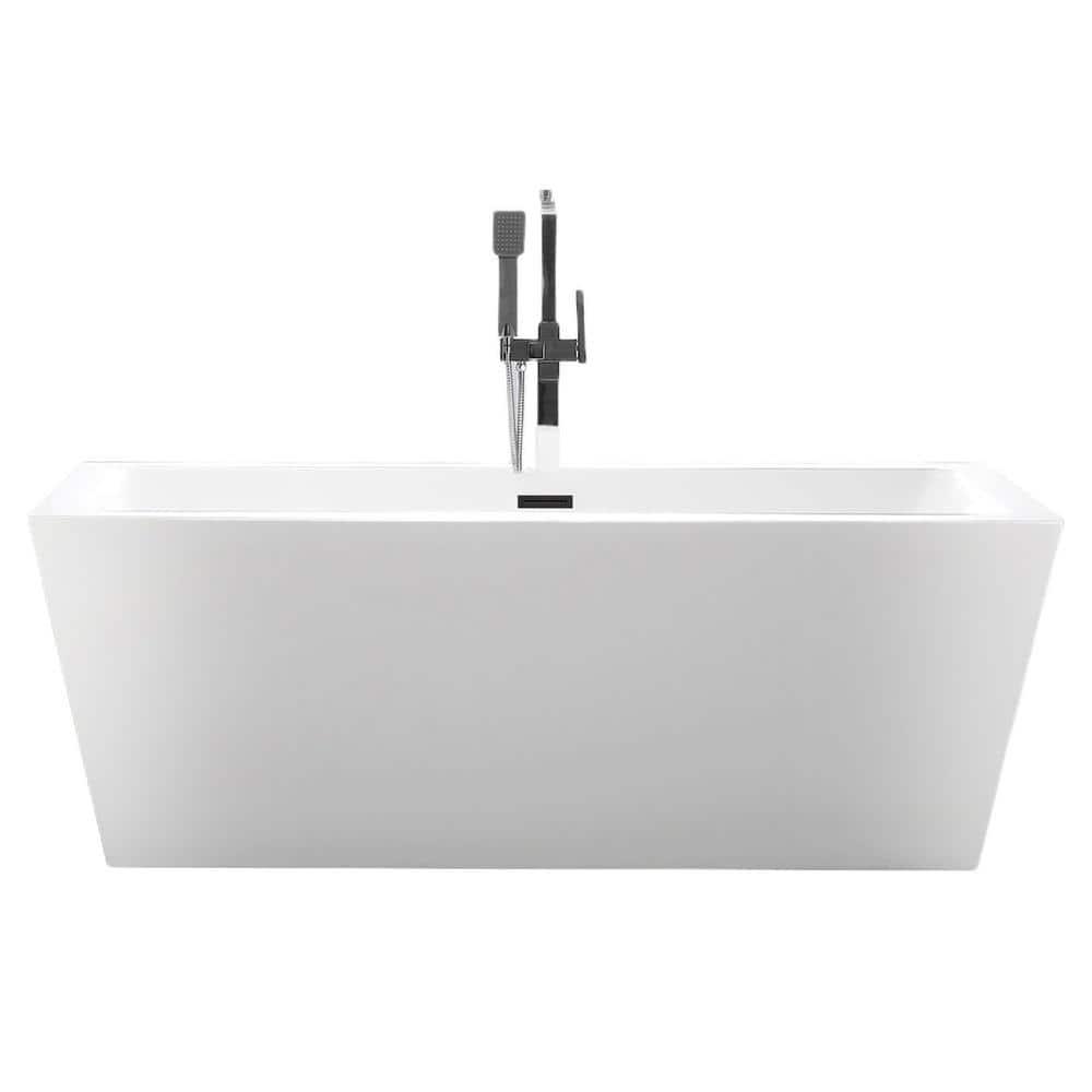 Elena 59" x 30" Freestanding Soaking Acrylic Bathtub