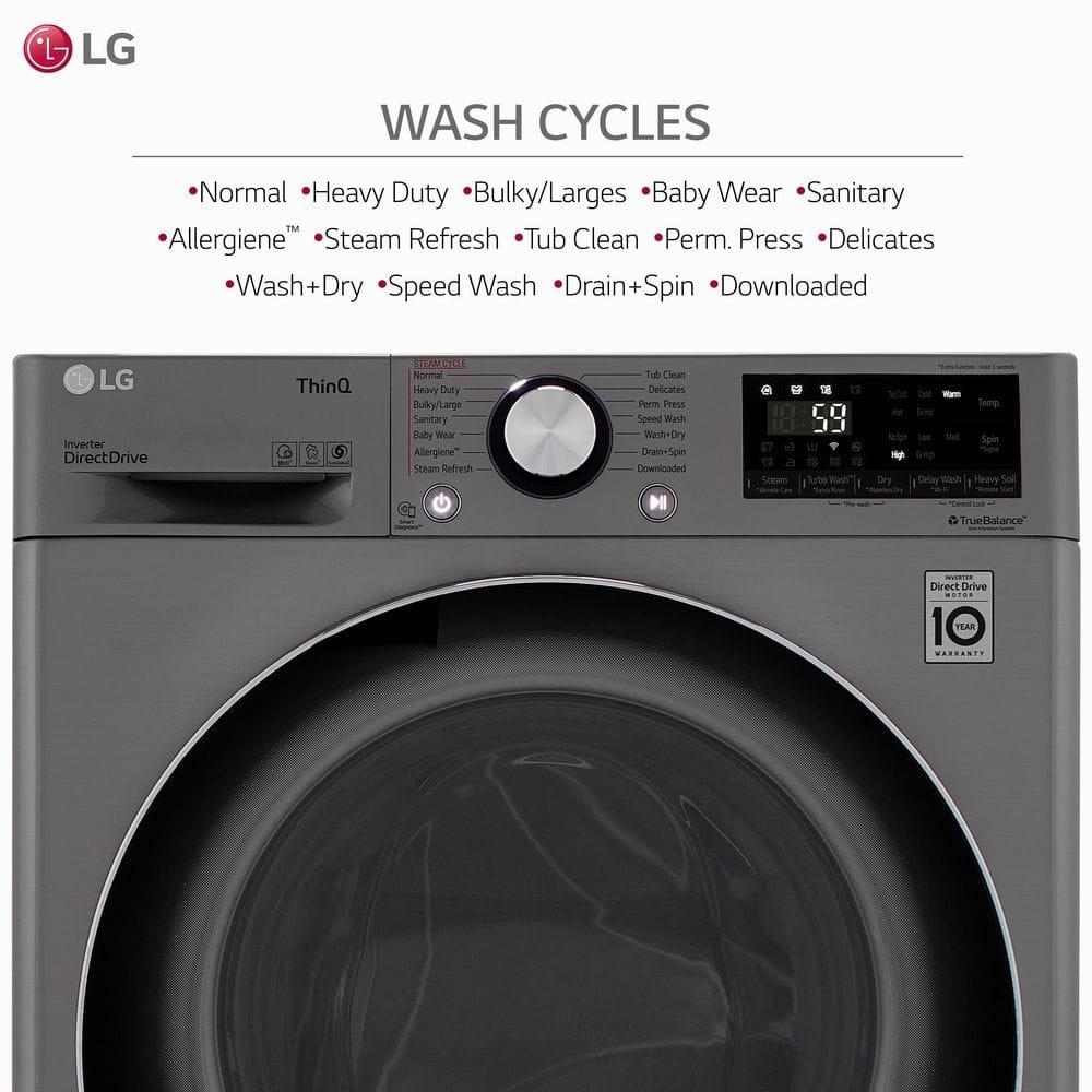 LG LG Smart Wi-Fi Enabled Compact Front Load All-In-One Washer/Dryer Combo with Built-In Intelligence, 2.4 cu. ft. WM3555HVA
