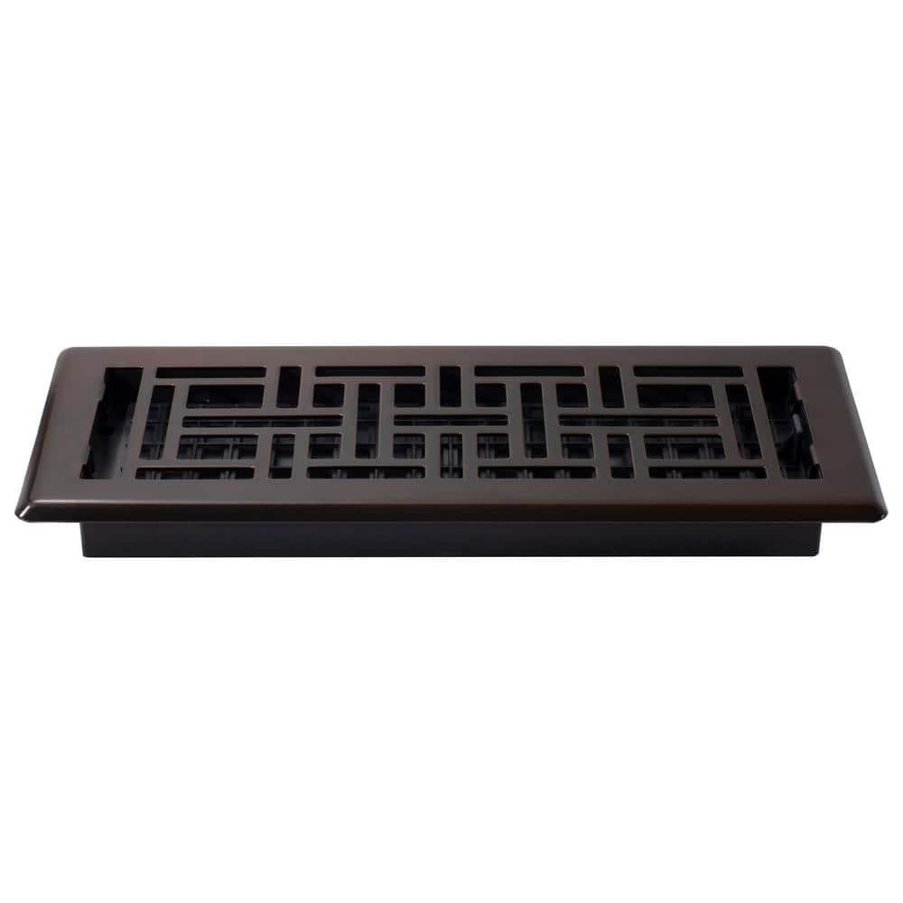Decor Grates AJH412-RB Oriental Floor Register, 4x12 Inches, Rubbed Bronze Finish