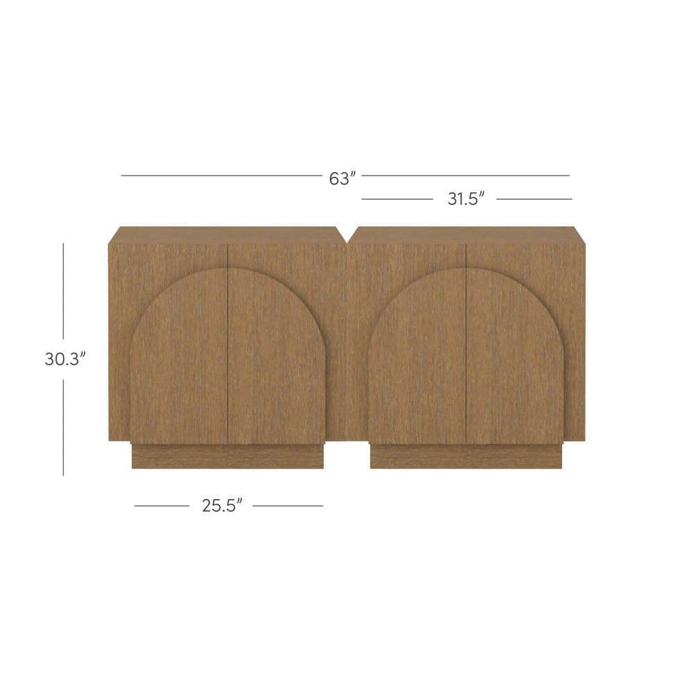 Iris Solid Wood TV Stand 2 - Door Accent Cabinet (2-Piece Set)