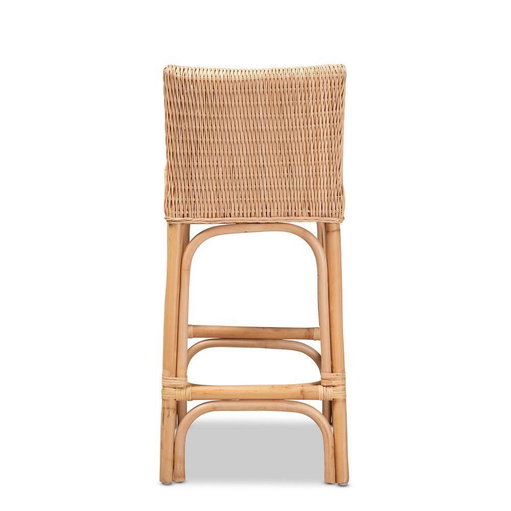 Athena Natural Rattan Counter Stool with Footrests