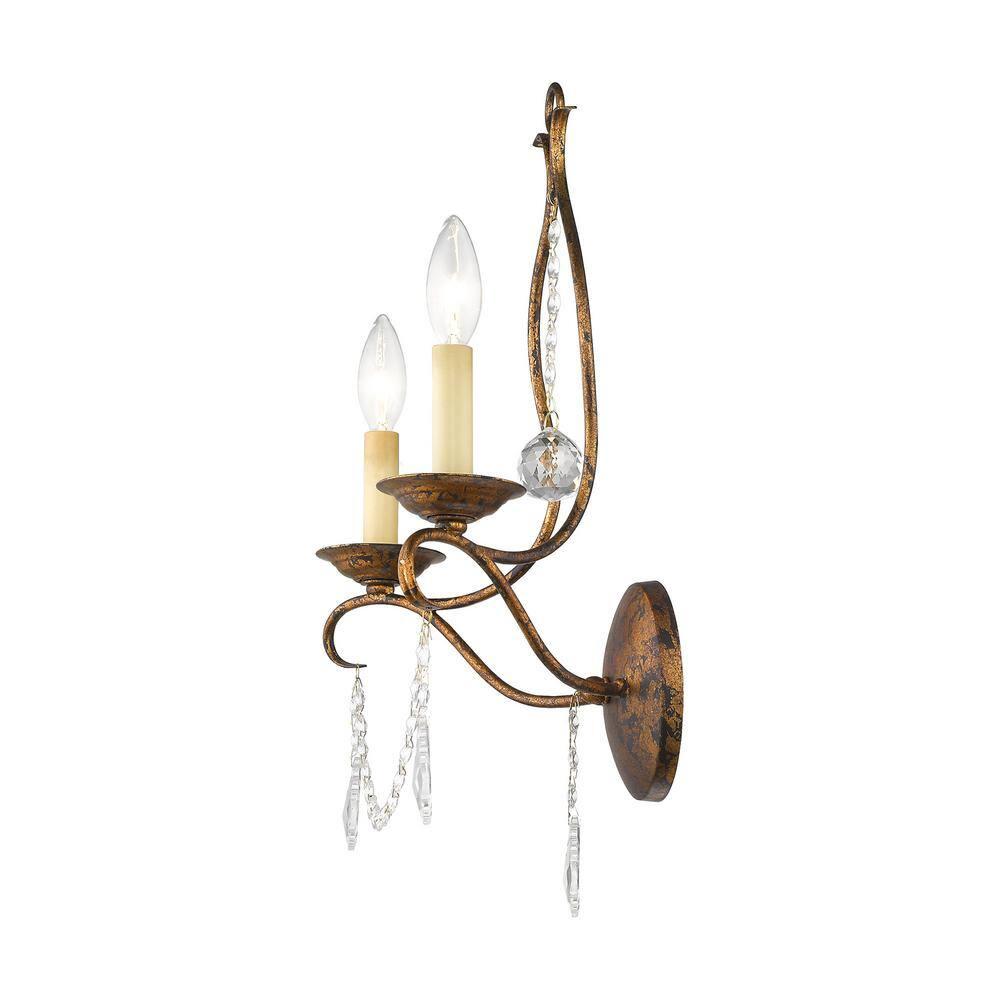 Livex Lighting Chesterfield 2 - Light Wall Light in  Hand Applied Venetian Golden Bronze