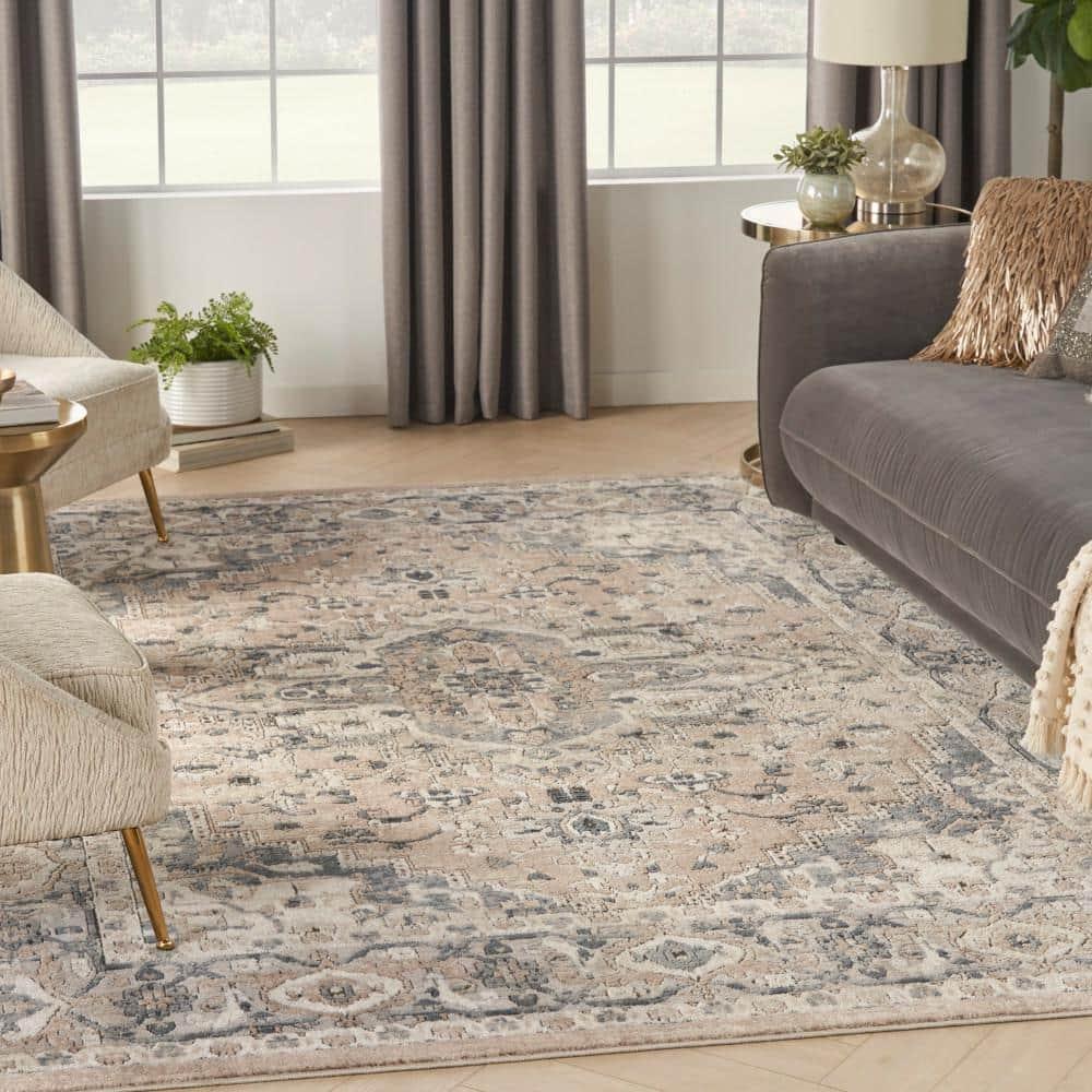Nourison Concerto Center Medallion Indoor Rug Beige Grey 7'10" x 9'10"