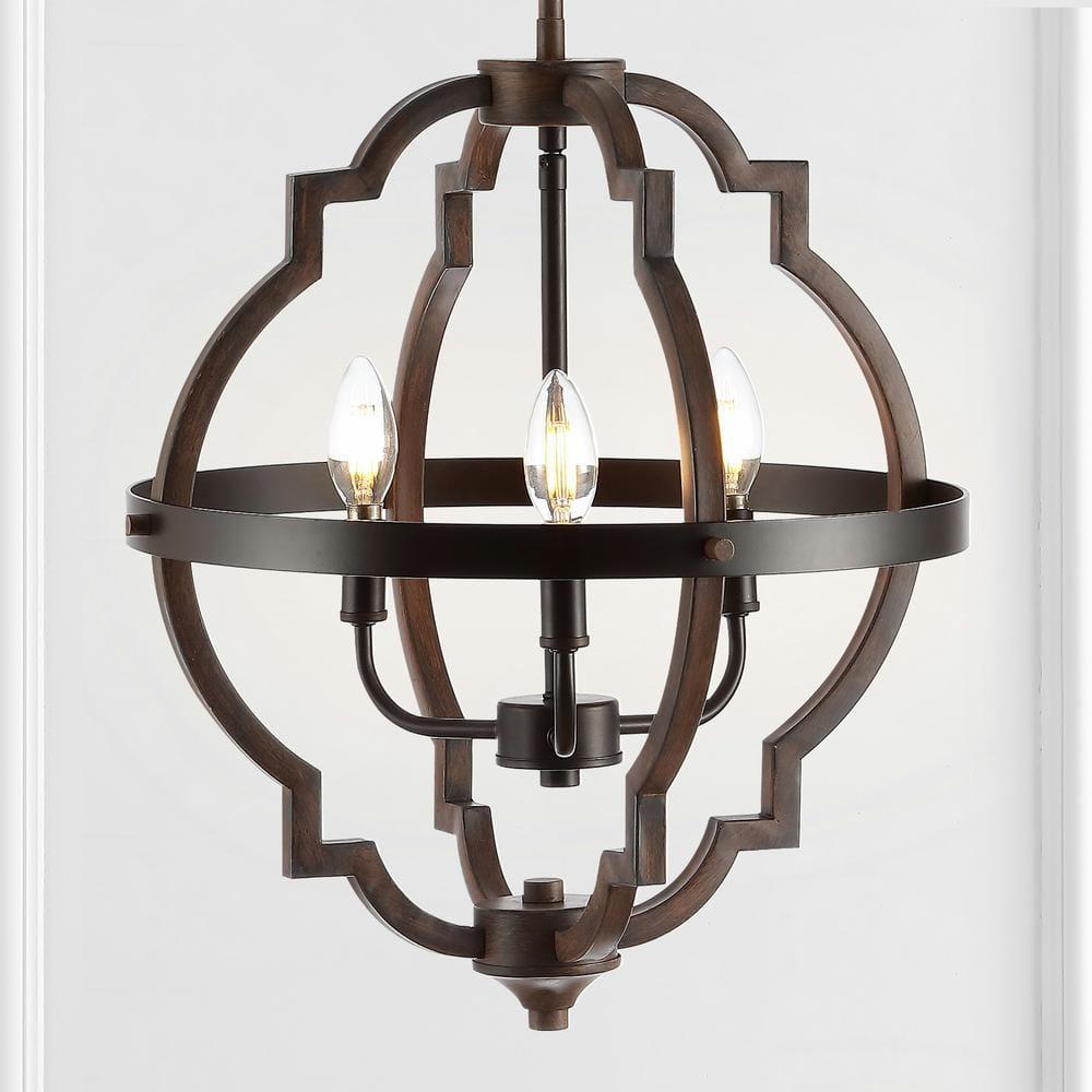 Ogee 16.75" 3-Light Adjustable Iron Rustic Industrial LED Pendant, Oil Rubbed Bronze