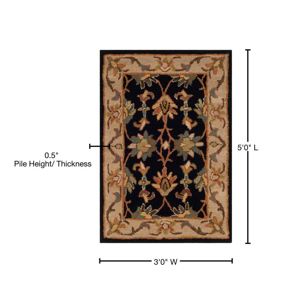 Heritage HG628 Hand Tufted Area Rug - Black/Beige - 3'x5' - Safavieh.