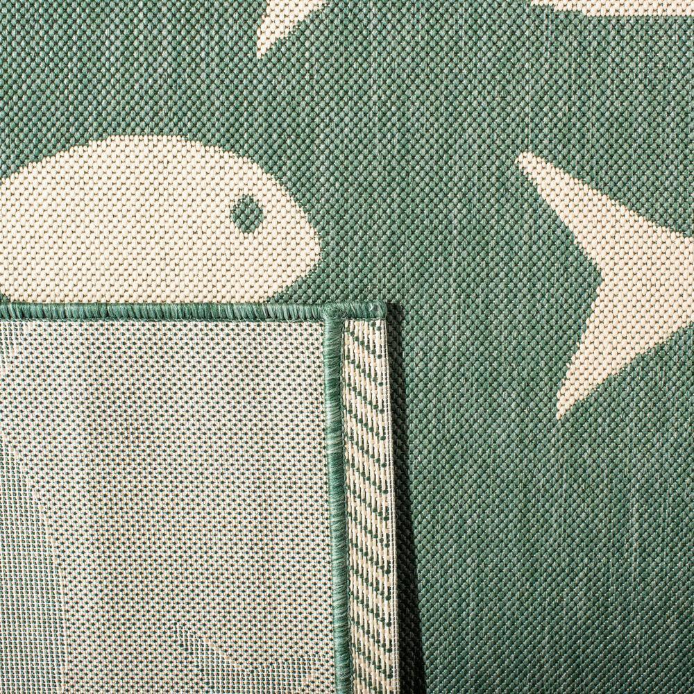 SAFAVIEH Courtyard Trena Fishes Indoor/Outdoor Area Rug, Dark Green/Ivory, 9' x 12'