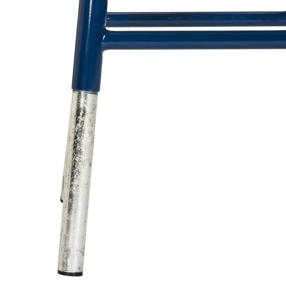 Kenzie Silver Dipped Counter Stool - FOX3211 - Navy/Silver - Safavieh Couture