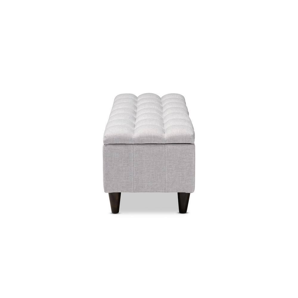 Brette Finished Wood Storage Bench Ottoman Grayish Beige - Baxton Studio: Mid-Century Modern, Bedroom & Entryway