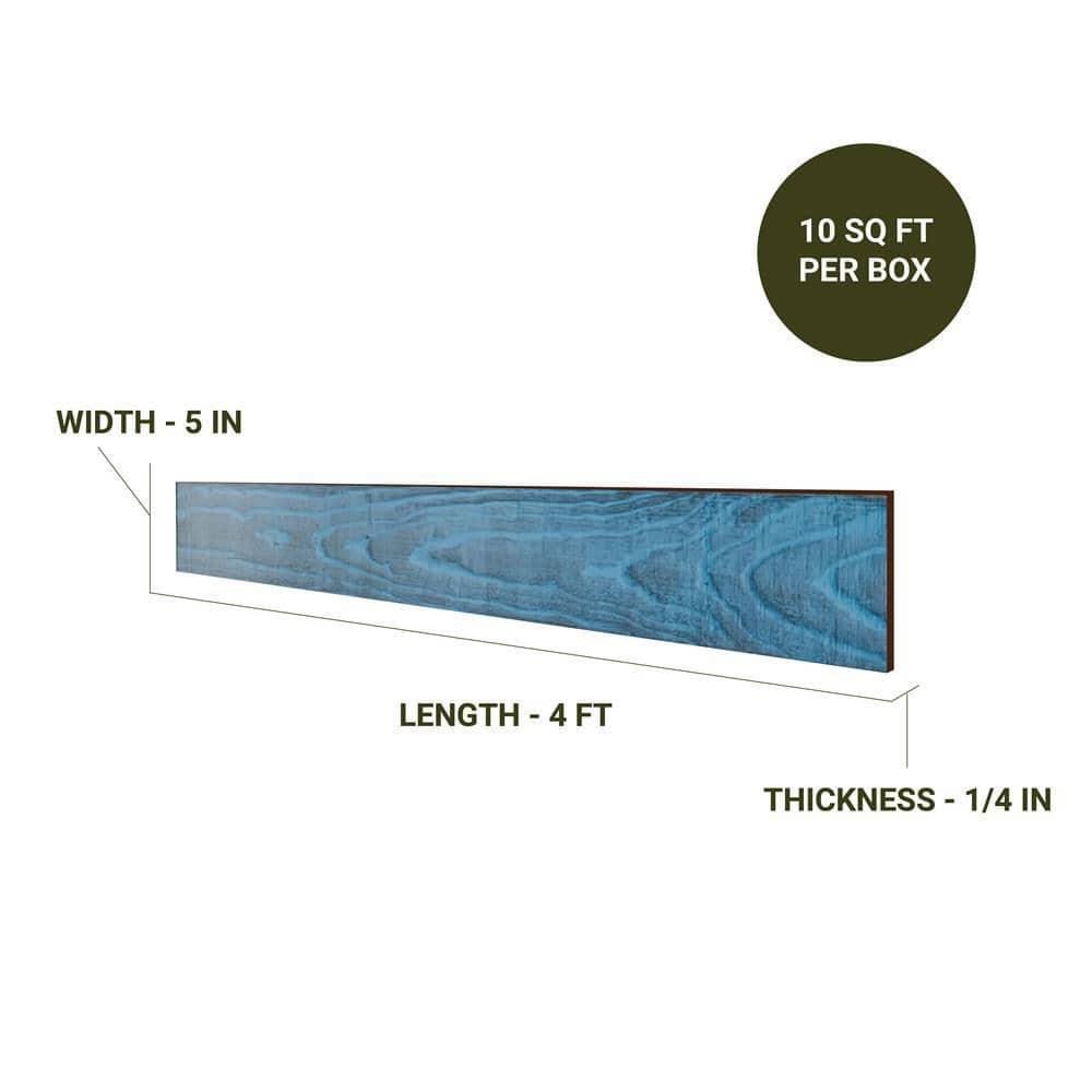 Thermo-Treated 1/4 in. x 5 in. x 4 ft. Barn Wood Wall Planks (10 sq. ft. 6-Pack)