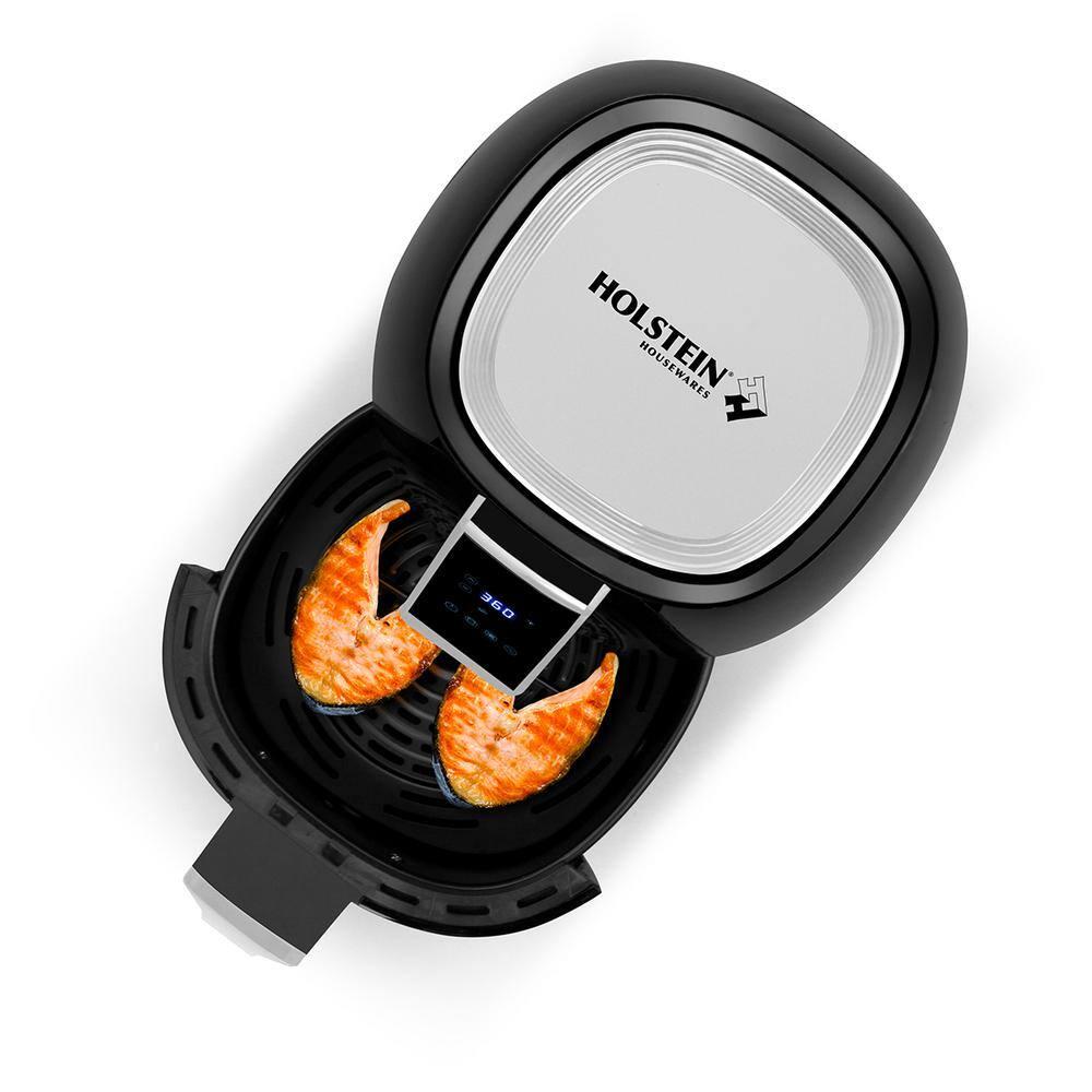 Holstein Housewares - 3.7QT Digital Air Fryer, Black - Convenient and User Friendly with Optimal Control Panel and Seven Cooking Presets