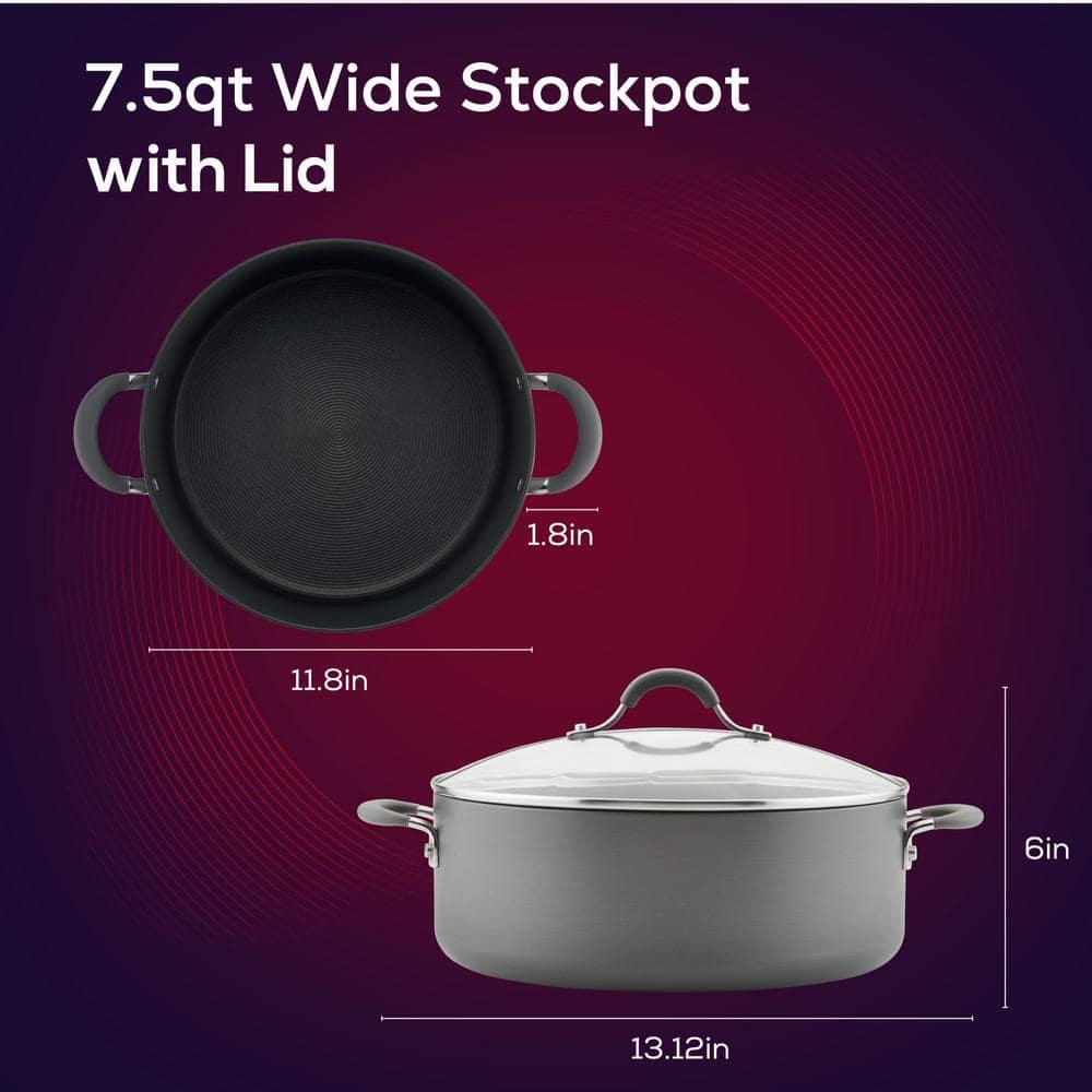 Circulon Radiance Hard-Anodized Aluminum Nonstick Wide Stockpot