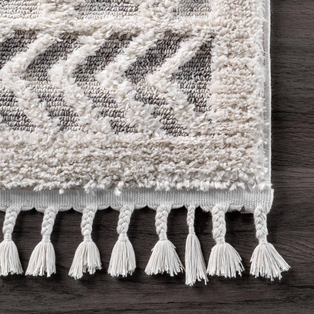 Nuloom 3x5 Ansley Moroccan Tassel Indoor Area Rug, Light Grey, Textured Bohemian Design, Plush High Pile, Stain Resistant, Bedroom, Living Room