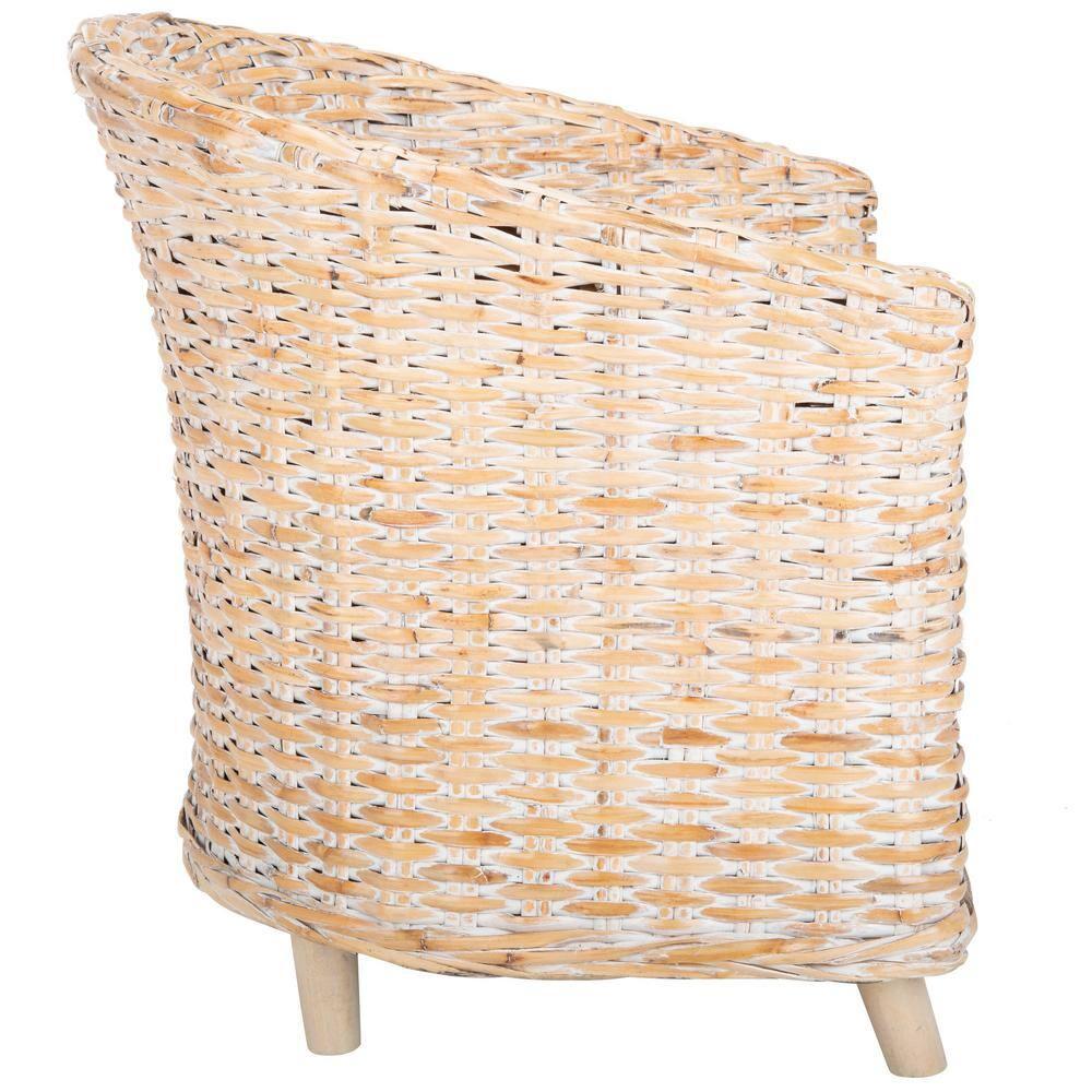 Omni Barrel Chair - FOX6501 - White/White Washed - Safavieh