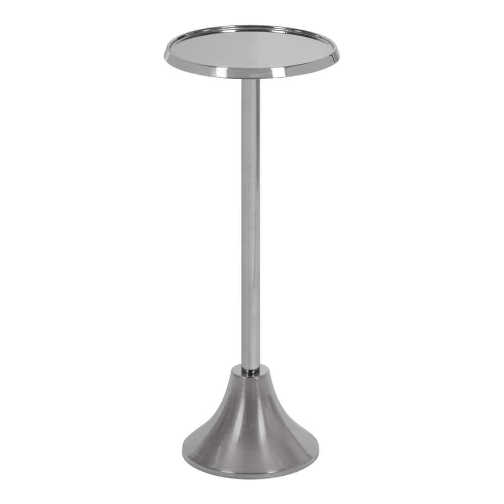Kate and Laurel Sanzo Round Metal Drink Table, 9x9x23, Silver