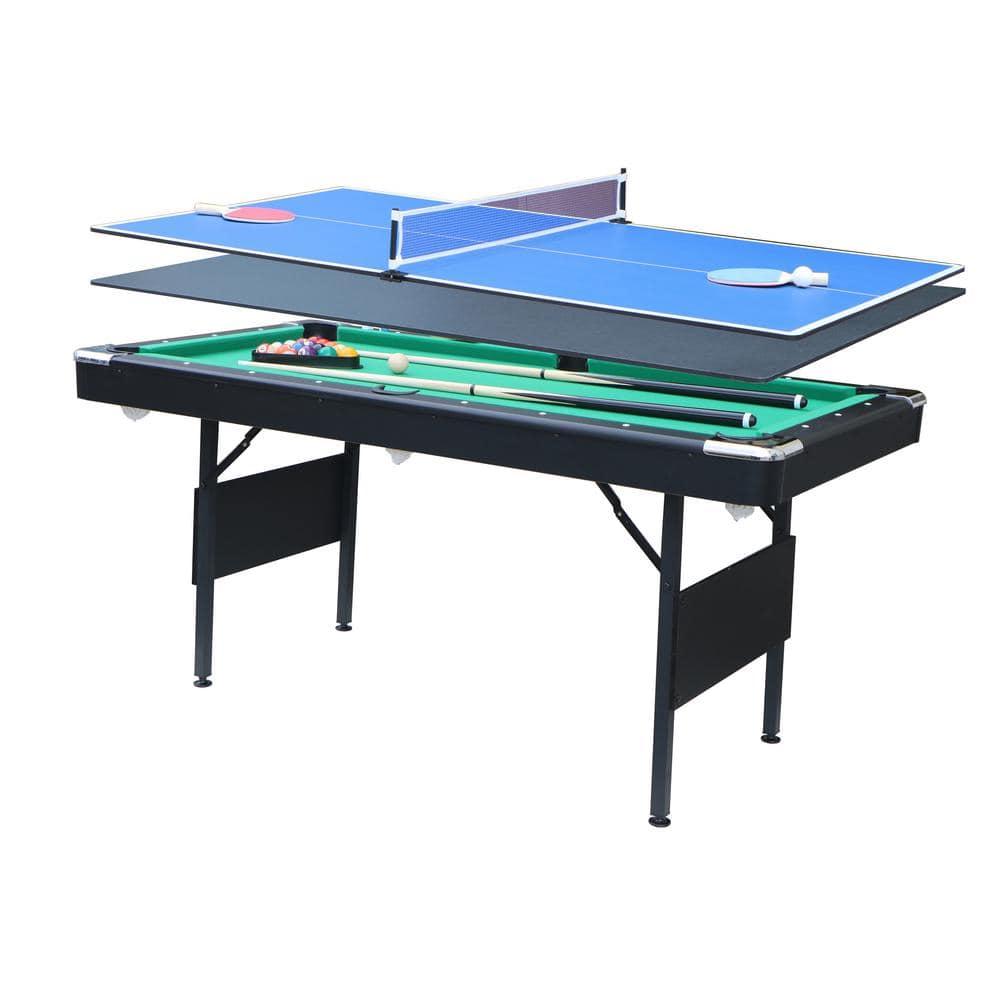 Danolapsi 5.5 FT 3-in-1 Portable Pool Table,Folding Pool Table,Foldable Billiards Game Table for Kids and Adults,Billiard Table,Table Tennis,Dining Table,with Safety Anti Collapse Locks Legs