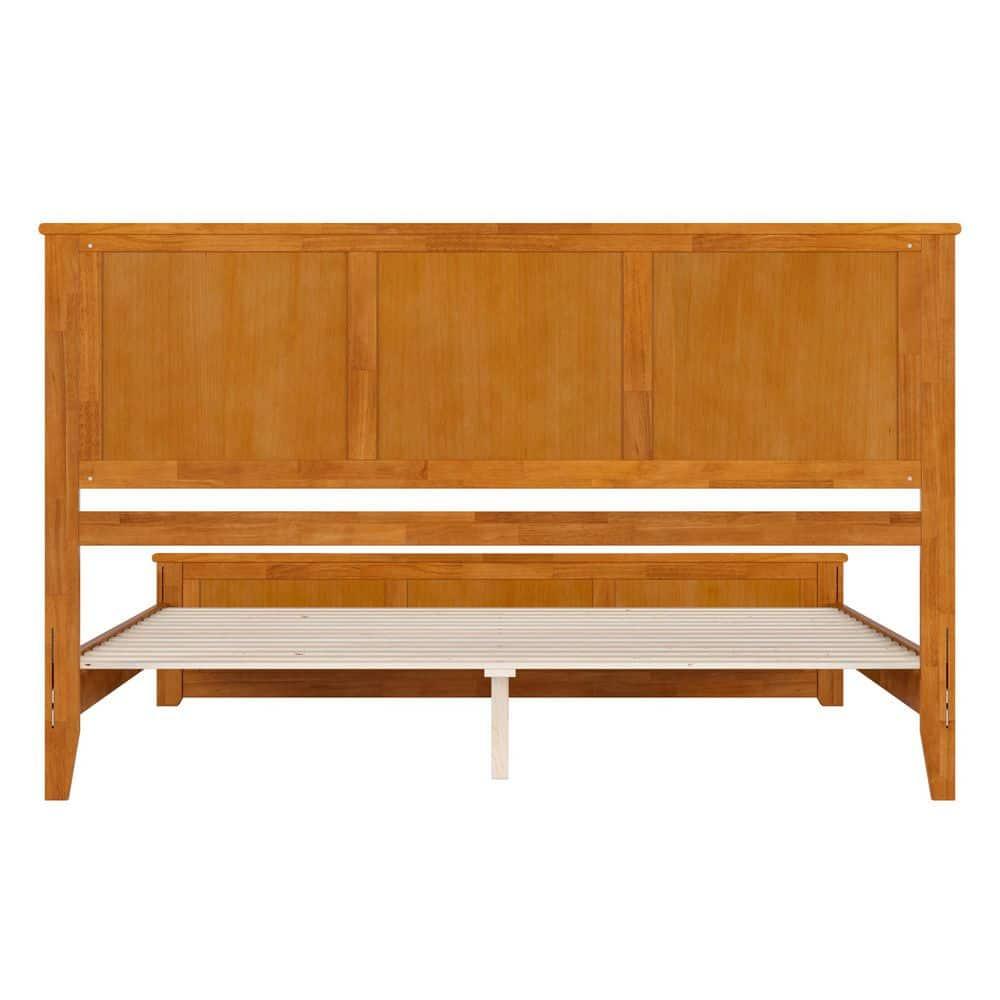 AFI Charlotte King Wood Low Profile Platform Bed with Matching Footboard, Light Toffee