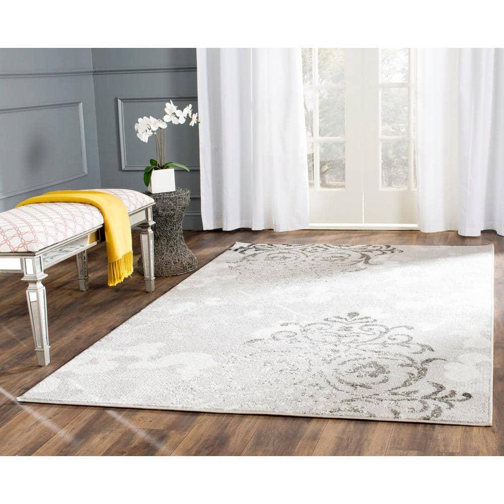 Adirondack ADR114 Machine Made Indoor Accent Rug - Silver/Ivory - 3'x5' - Safavieh