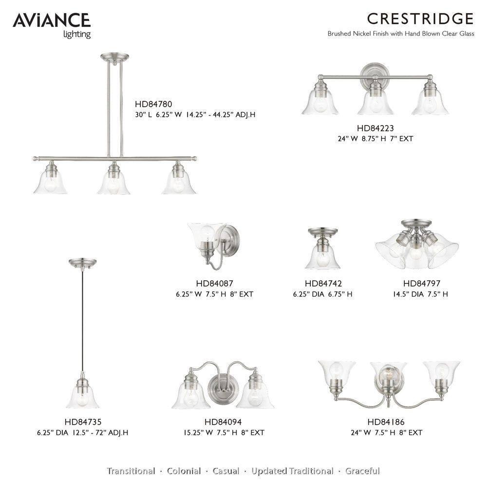 Livex Lighting Moreland 1 - Light Pendant in Brushed Nickel