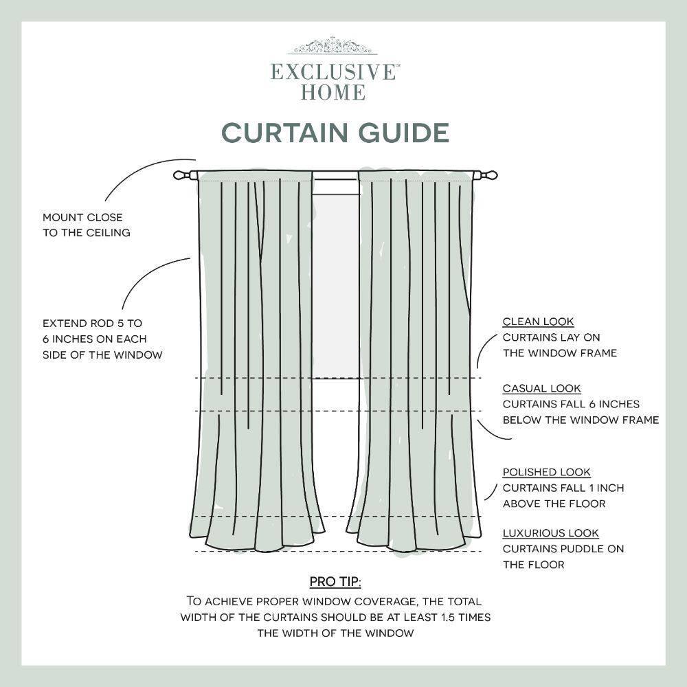 Set of 2 84"x54" Santos Embellished Stripe Textured Linen Sheer Rod Pocket Window Curtain Panel White - Exclusive Home