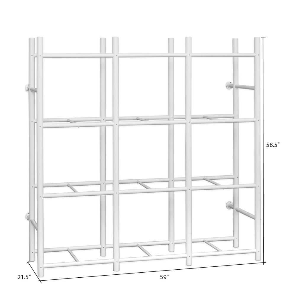 White Powder Coated Stackable 12-Shelf Storage Rack