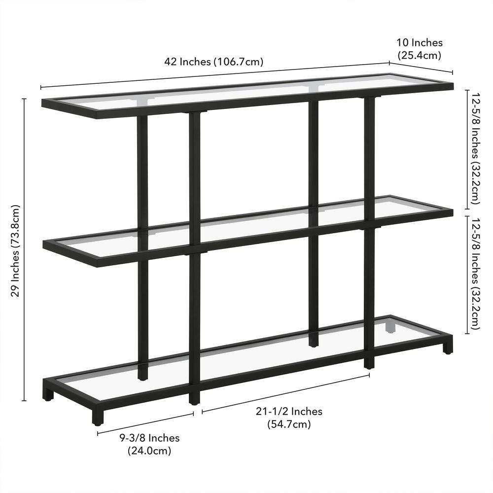 Evelyn&Zoe Greenwich 42" Wide Rectangular Console Table, Blackened Bronze