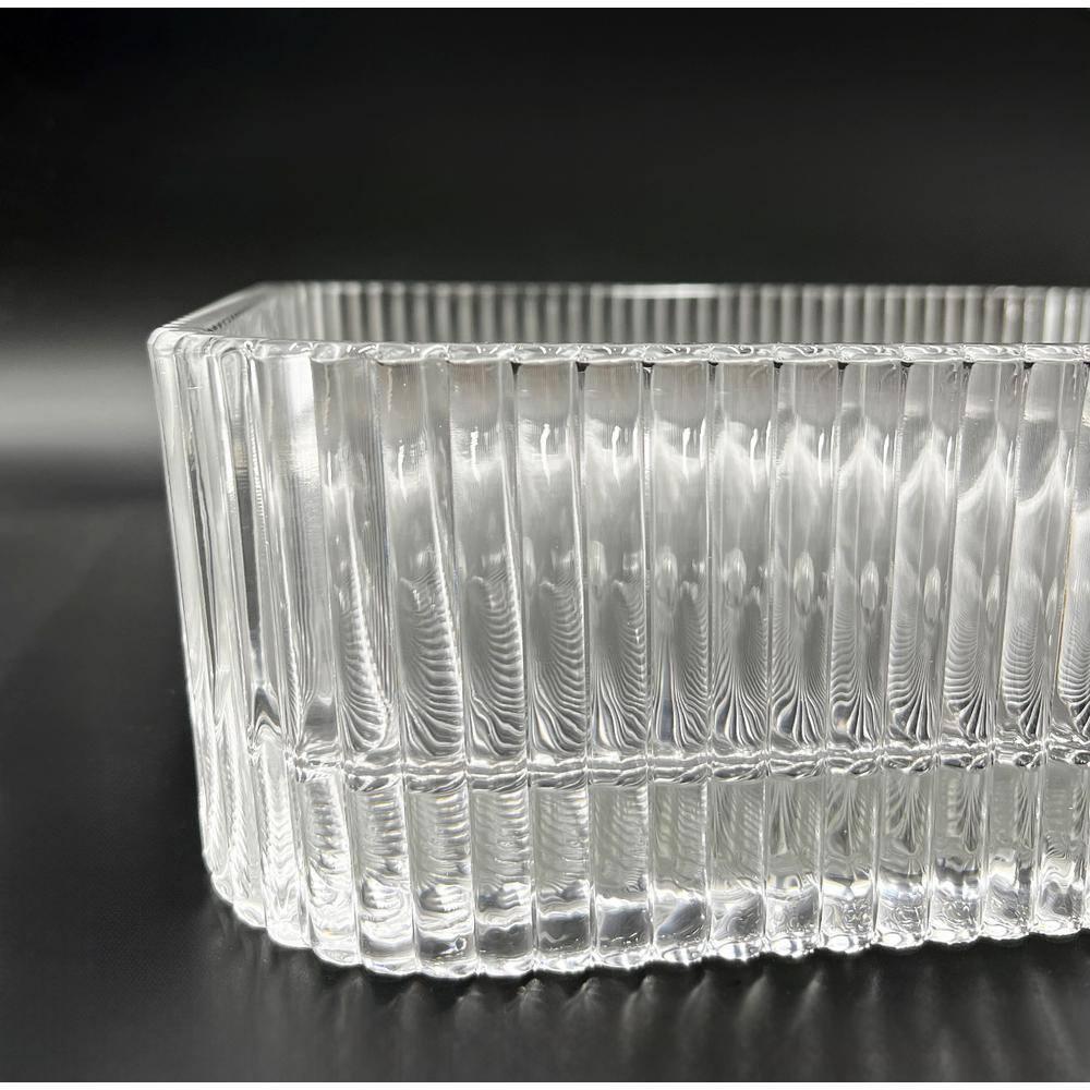 Plaza 15" Square Decorative Crystal Black Vessel Sinks With 60" White Base