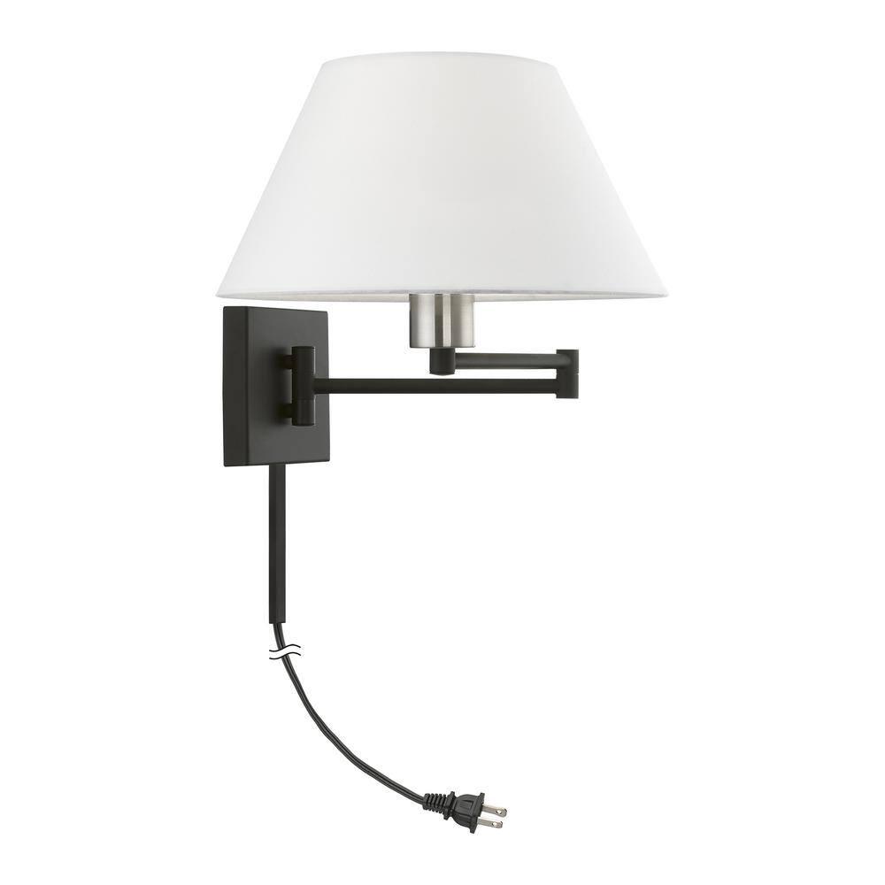 Livex Lighting 1 - Light Wall Light in  Black/Brushed Nickel