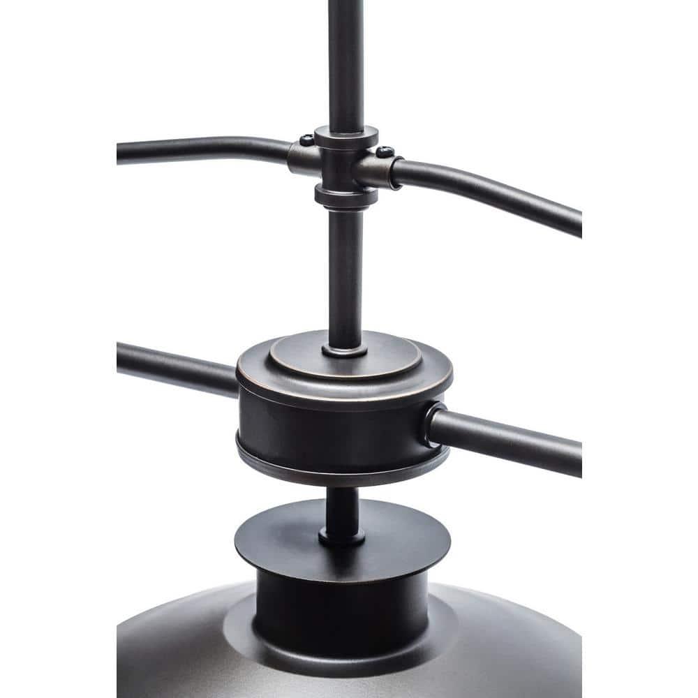 Globe Electric Oil Rubbed Bronze Vintage Pendant, 3-Lights, with Clear Glass Shades, 64845