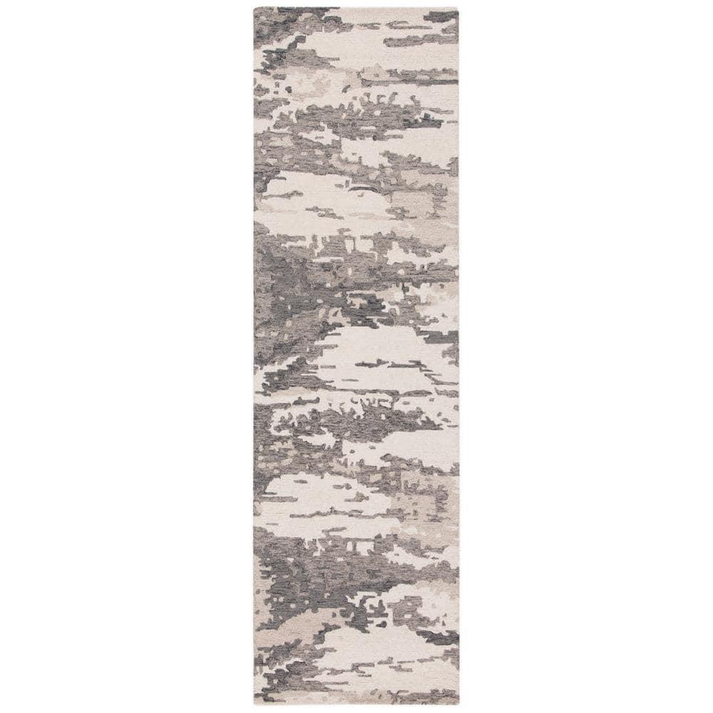 Abstract ABT465 Handmade Indoor Accent Rug - Charcoal/Ivory - 2'-3"x4' - Safavieh