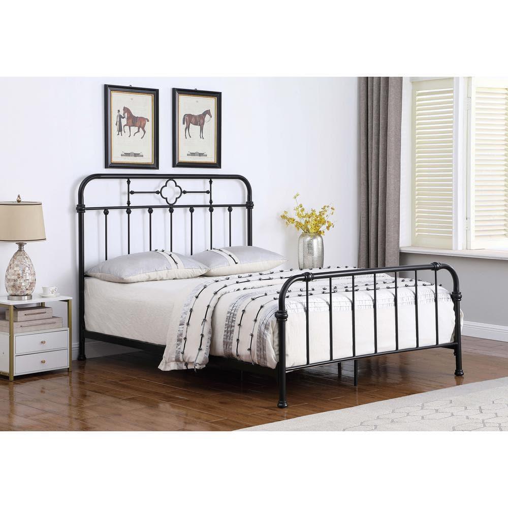 Packlan Queen Metal Panel Bed Matte Black