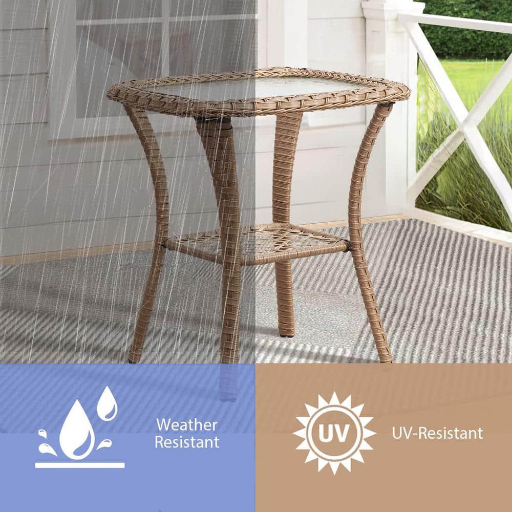 Carolina Square Glass Outdoor Side Table