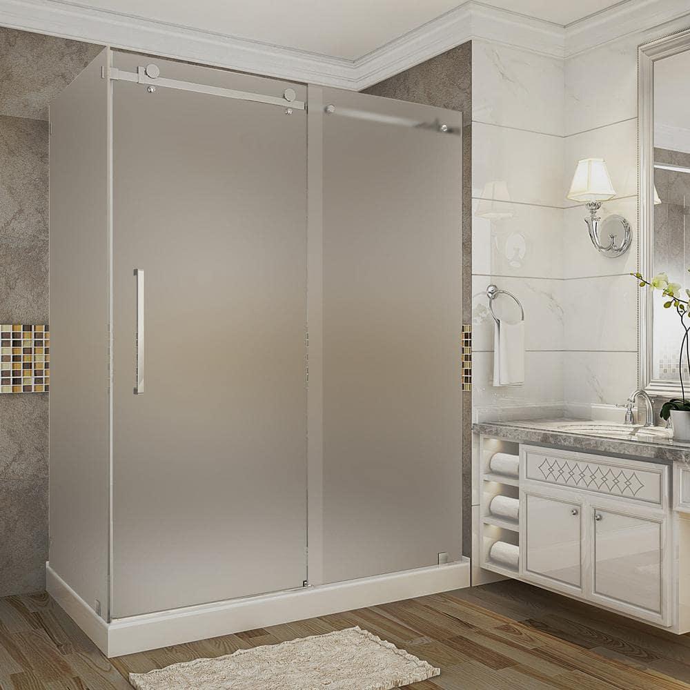 Moselle 60" x 77.5" Rectangle Sliding Shower enclosure with Base Included