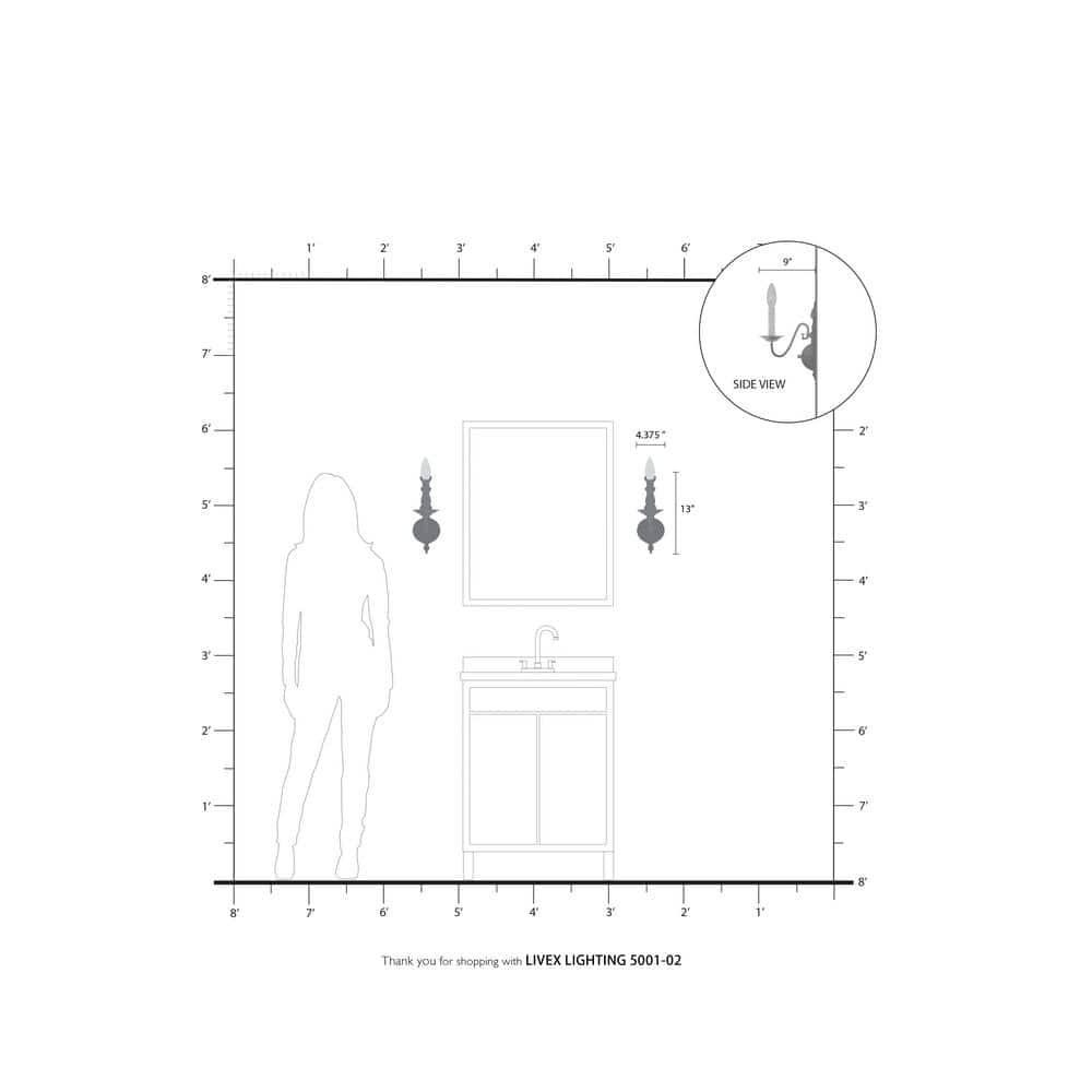 Livex Lighting Williamsburgh 1 - Light Wall Light in  Polished Brass