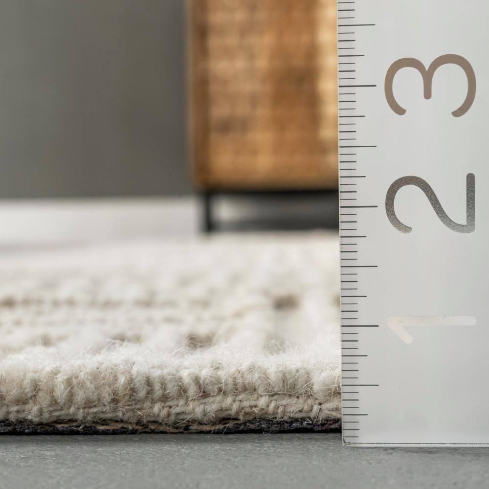 Nuloom Mallory Geometric 6x9 Wool Indoor Area Rug for Living Room Bedroom Dining Room Kitchen, Ivory