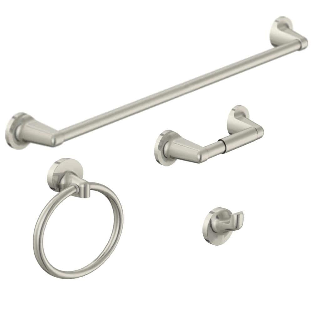Alta Bay 4-Piece Bathroom Hardware Accessory Kit in Polished Chrome