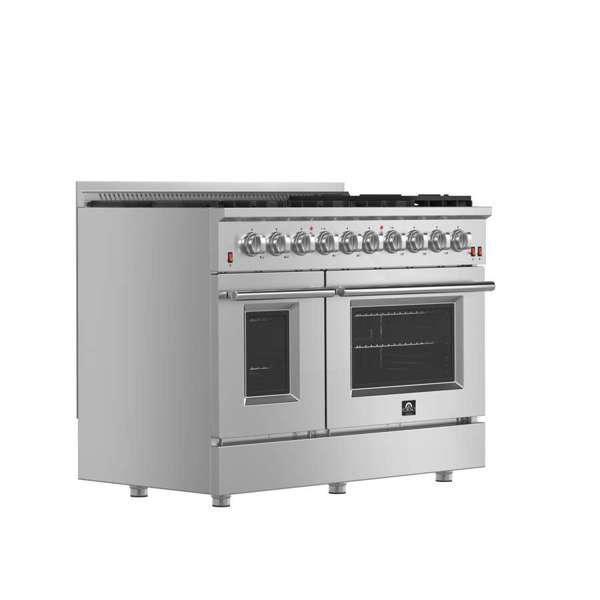 Galiano 48-inch Gas Range Stainless Steel, 8 Burners, 107,000 BTU, Griddle, Double Ovens