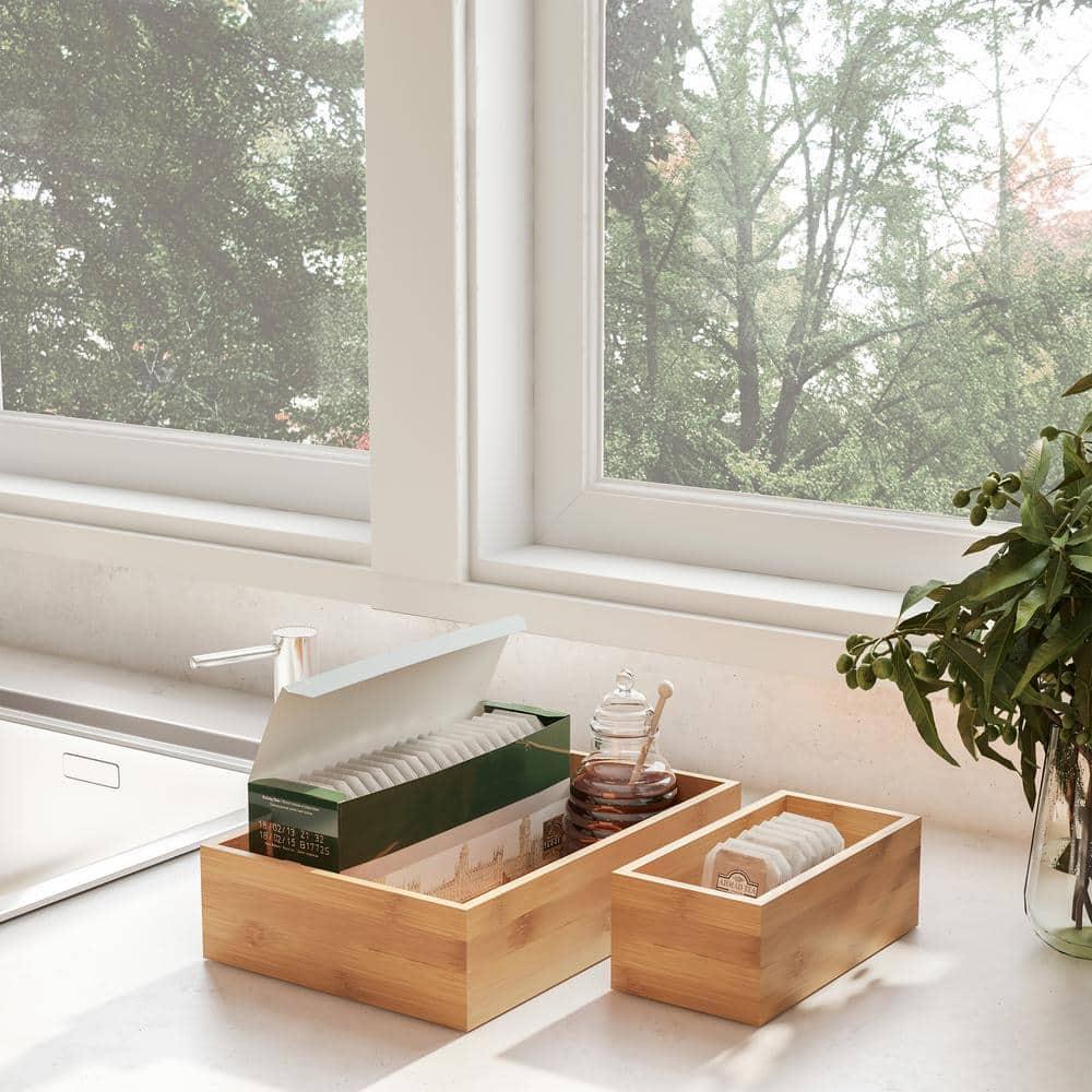 Lavish Home 5-Compartment Modular Bamboo Drawer Organizer for Home Storage
